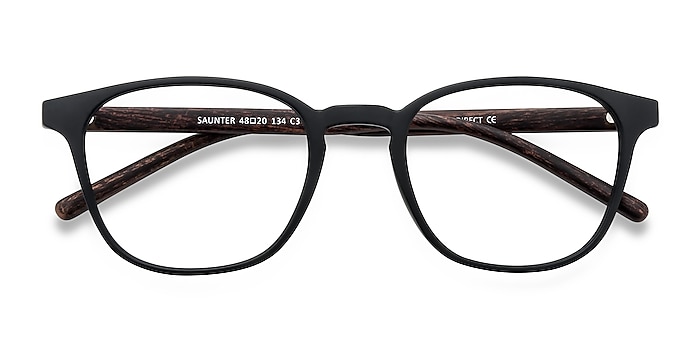 Matte Black Saunter -  Lightweight Plastic Eyeglasses