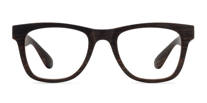 Project Brown Striped Plastic Eyeglass Frames from EyeBuyDirect