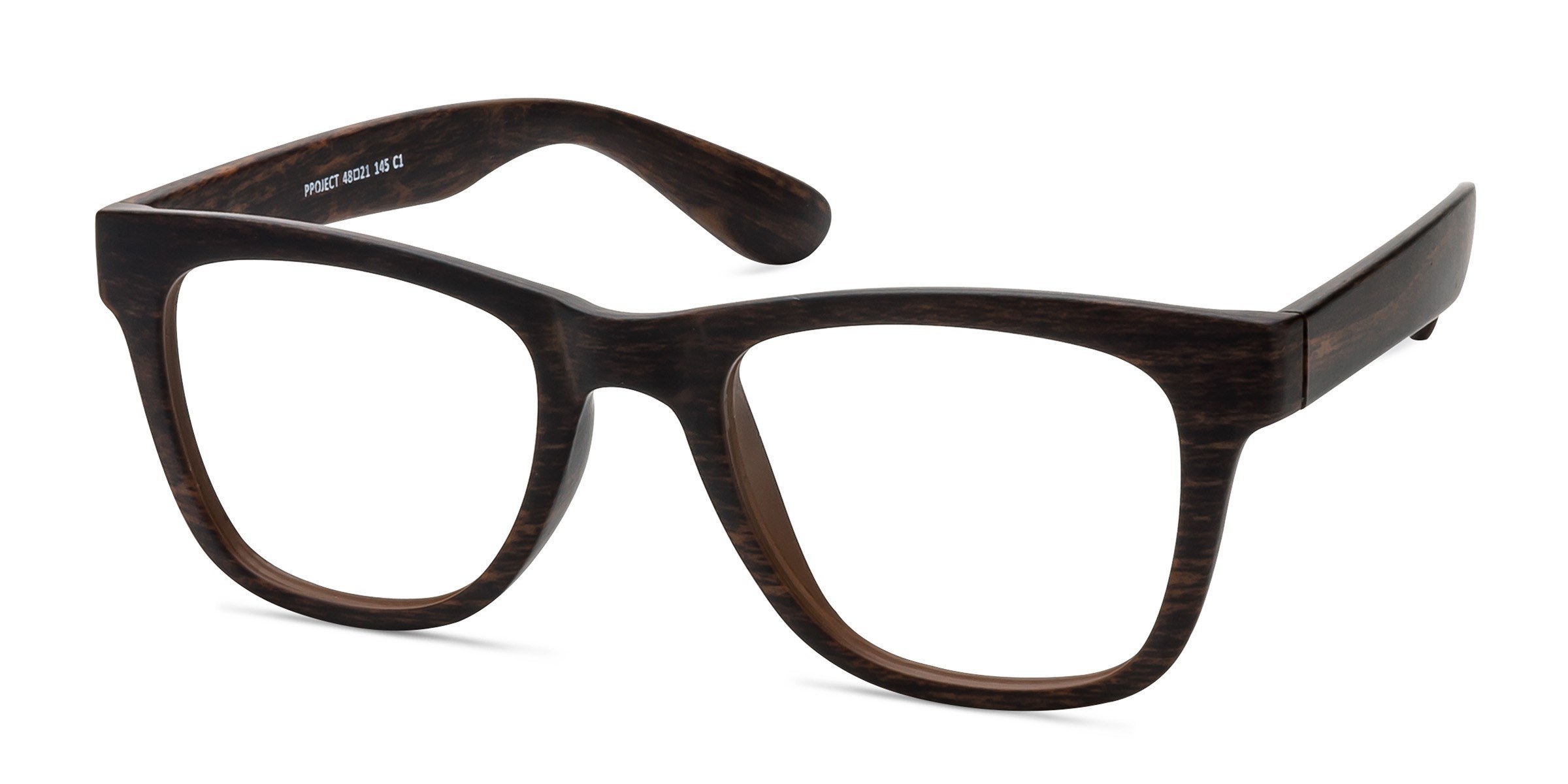 Project Rectangle Brown Striped Full Rim Eyeglasses | Eyebuydirect