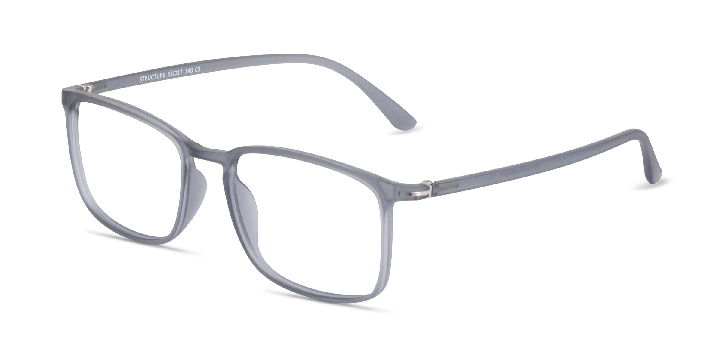 Structure Rectangle Clear Gray Full Rim Eyeglasses Eyebuydirect Canada