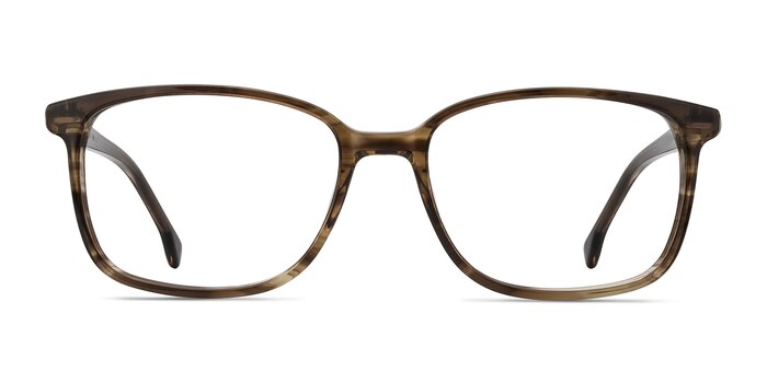 Vale Striped Brown Acetate Eyeglass Frames from EyeBuyDirect