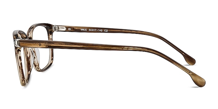 Vale Striped Brown Acétate Montures de lunettes de vue d'EyeBuyDirect