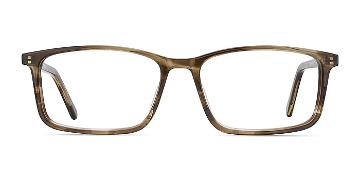 Crane Brown Striped Acetate Eyeglass Frames from EyeBuyDirect