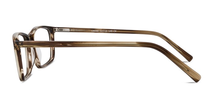 Crane Brown Striped Acétate Montures de lunettes de vue d'EyeBuyDirect