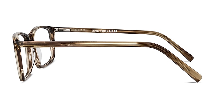 Crane Brown Striped Acétate Montures de lunettes de vue d'EyeBuyDirect