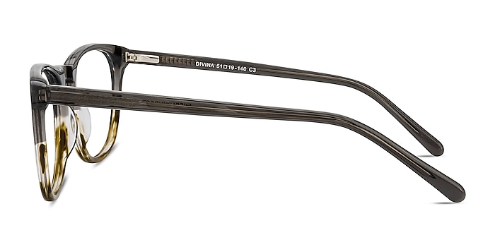 Divina Gray Brown Acétate Montures de lunettes de vue d'EyeBuyDirect