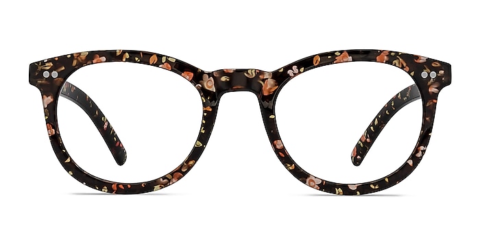 Solar Black Floral Plastique Montures de lunettes de vue d'EyeBuyDirect