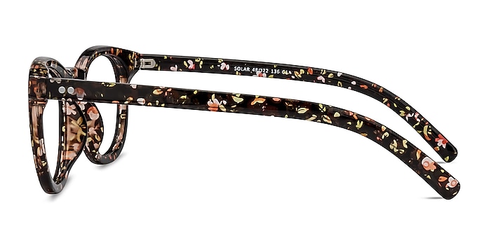 Solar Black Floral Plastique Montures de lunettes de vue d'EyeBuyDirect