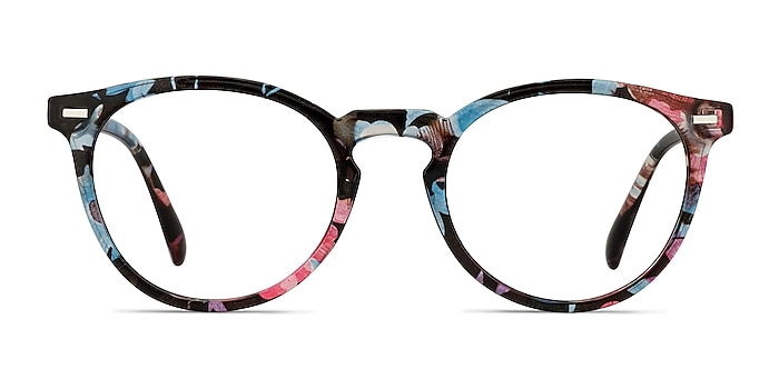 Peninsula Blue Floral Plastique Montures de lunettes de vue d'EyeBuyDirect