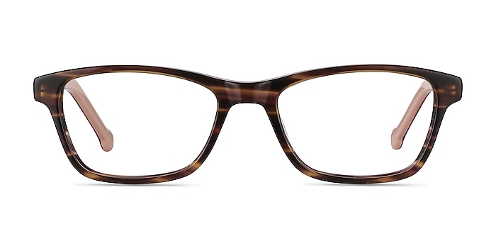 Shallows Brown Striped Acétate Montures de lunettes de vue d'EyeBuyDirect