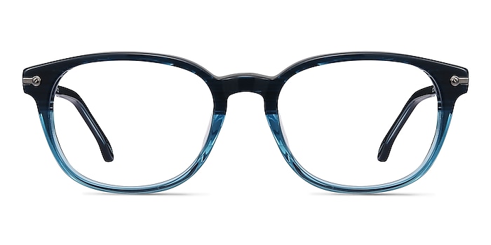 Nova Blue Striped Acetate Eyeglass Frames from EyeBuyDirect