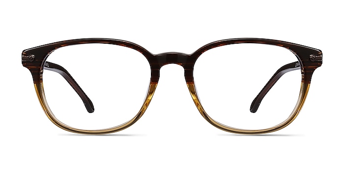 Nova Brown Striped Acetate Eyeglass Frames from EyeBuyDirect