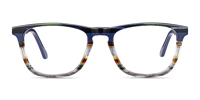 Prelude Blue Striped Acétate Montures de lunettes de vue d'EyeBuyDirect