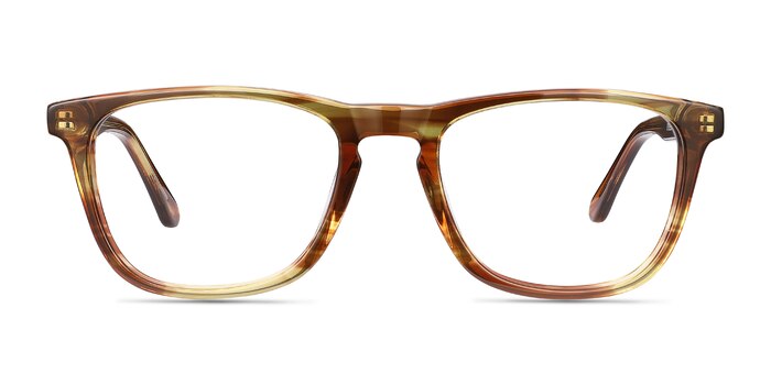 Prelude Brown Striped Acétate Montures de lunettes de vue d'EyeBuyDirect
