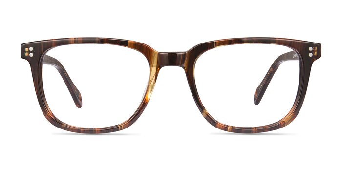Kent Brown Striped Acétate Montures de lunettes de vue d'EyeBuyDirect