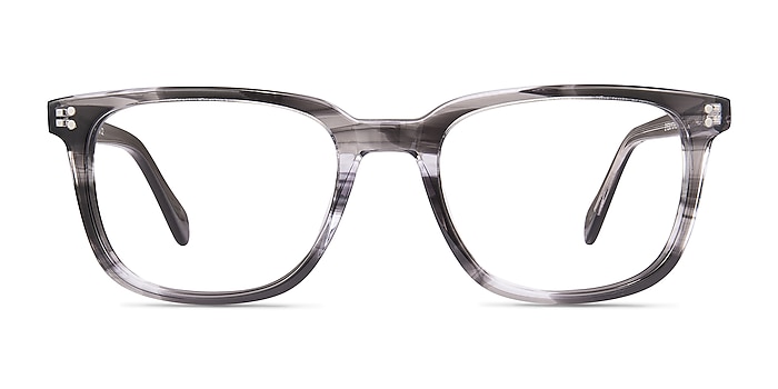 Kent Gray Striped Acétate Montures de lunettes de vue d'EyeBuyDirect
