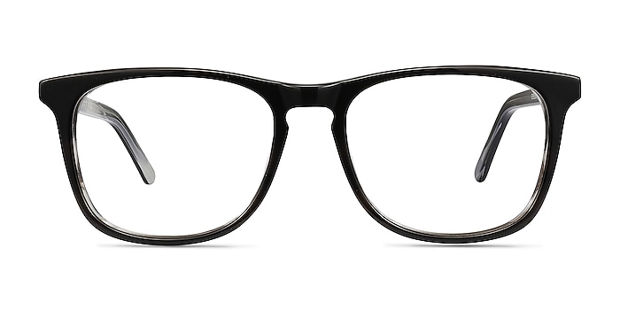 Skyline Black Gray Acétate Montures de lunettes de vue d'EyeBuyDirect