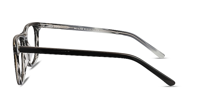 Skyline Black Gray Acétate Montures de lunettes de vue d'EyeBuyDirect