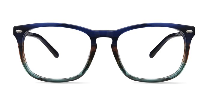 Costello Blue Striped Acetate Eyeglass Frames from EyeBuyDirect