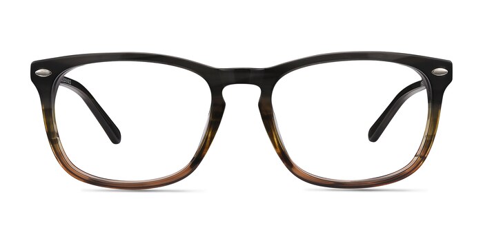 Costello Brown Striped Acetate Eyeglass Frames from EyeBuyDirect