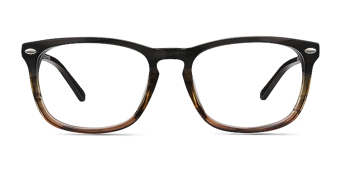 Costello Brown Striped Acétate Montures de lunettes de vue d'EyeBuyDirect