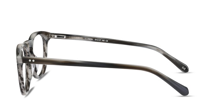 Illusion Gray Striped Acétate Montures de lunettes de vue d'EyeBuyDirect