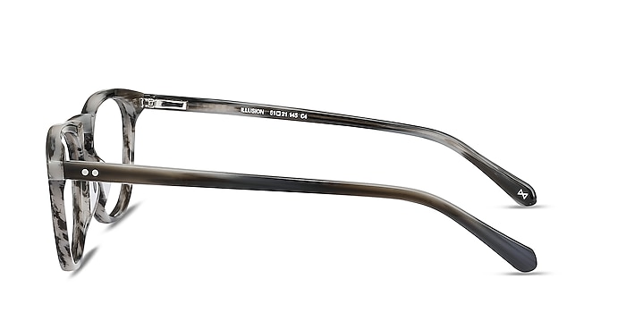 Illusion Gray Striped Acetate Eyeglass Frames from EyeBuyDirect