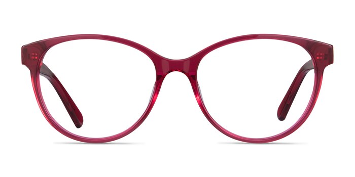 Laya Rouge Acétate Montures de lunettes de vue d'EyeBuyDirect