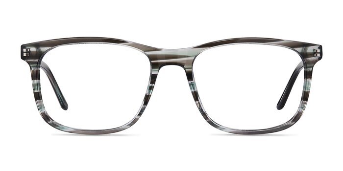 Ballast Gray Striped Acétate Montures de lunettes de vue d'EyeBuyDirect