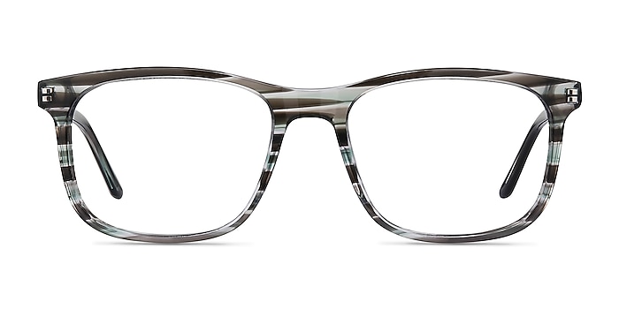 Ballast Gray Striped Acétate Montures de lunettes de vue d'EyeBuyDirect