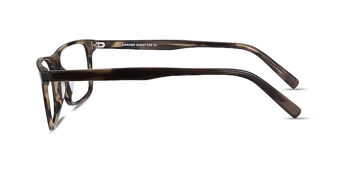 Mariner Gray Striped Acétate Montures de lunettes de vue d'EyeBuyDirect