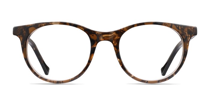 Delle Brown Floral Acétate Montures de lunettes de vue d'EyeBuyDirect