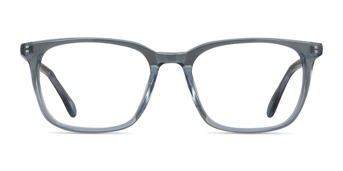 Etched Rectangle Clear Blue Full Rim Eyeglasses | Eyebuydirect