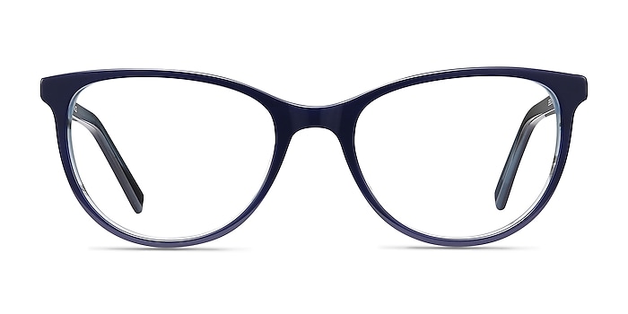 Sphinx Blue Striped Acetate Eyeglass Frames from EyeBuyDirect