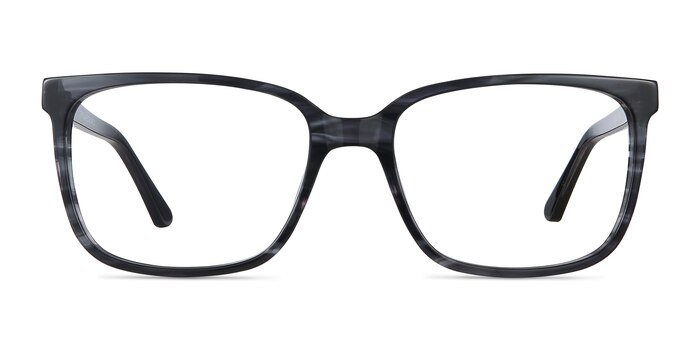 Formula Gray Striped Acétate Montures de lunettes de vue d'EyeBuyDirect