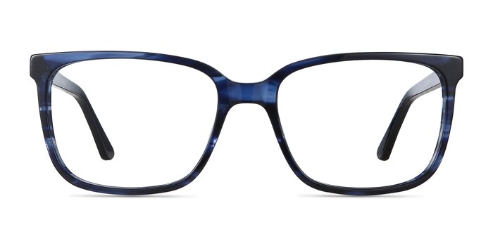 Formula Blue Striped Acetate Eyeglass Frames from EyeBuyDirect