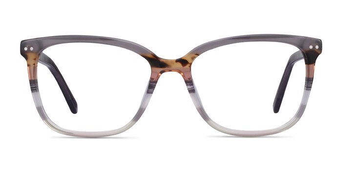 North Square Gray Striped Glasses for Women | Eyebuydirect