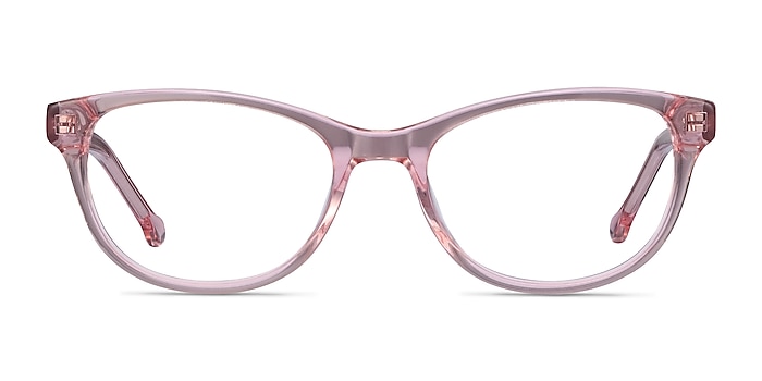 Thinker Clear Pink Acetate Eyeglass Frames from EyeBuyDirect