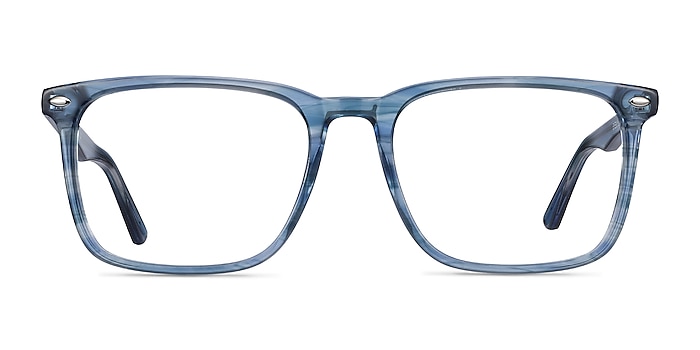 Tactician Blue Striped Acetate Eyeglass Frames from EyeBuyDirect