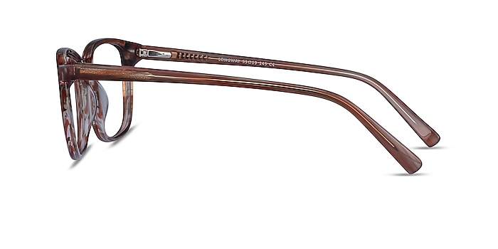 Longway Brown Striped Acétate Montures de lunettes de vue d'EyeBuyDirect