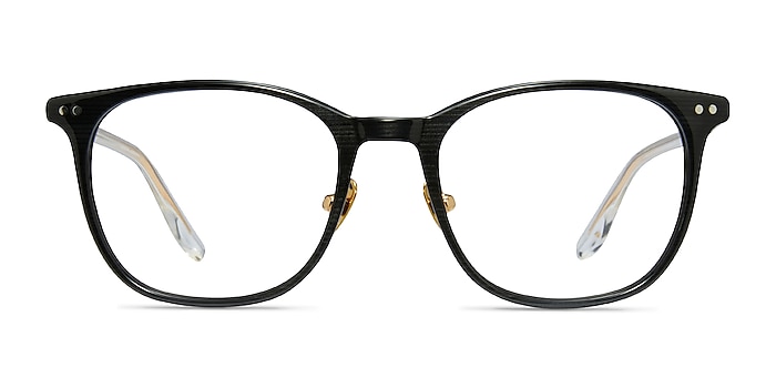 Follow Gray Striped Acetate Eyeglass Frames from EyeBuyDirect