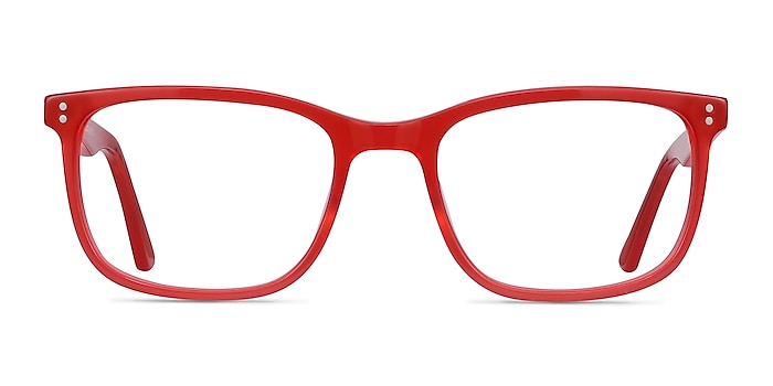 Lugano Rouge Acétate Montures de lunettes de vue d'EyeBuyDirect
