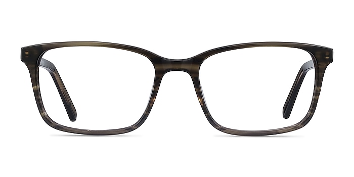 Clipperton Gray Striped Acétate Montures de lunettes de vue d'EyeBuyDirect
