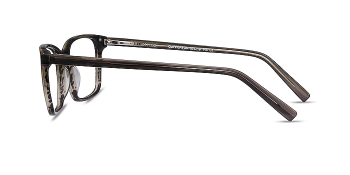 Clipperton Gray Striped Acétate Montures de lunettes de vue d'EyeBuyDirect