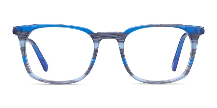 Gabor Blue Striped Acetate Eyeglass Frames from EyeBuyDirect