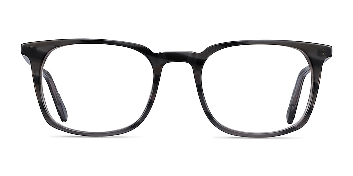 Gabor Gray Striped Acétate Montures de lunettes de vue d'EyeBuyDirect