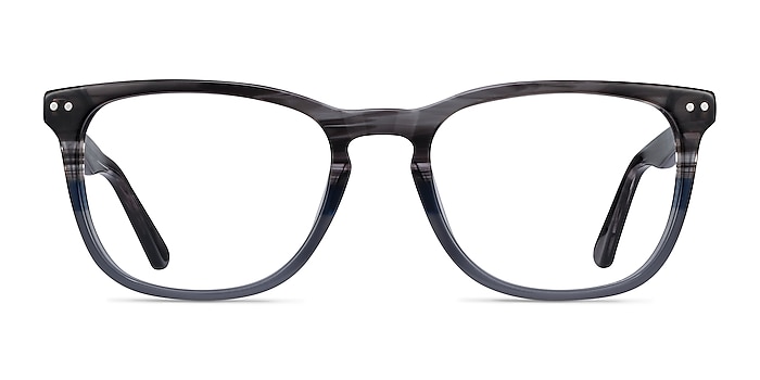 Gato Gray Striped Acetate Eyeglass Frames from EyeBuyDirect
