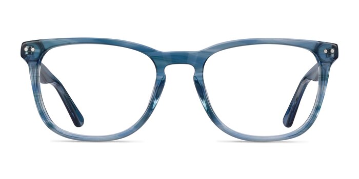 Gato Blue Striped Acétate Montures de lunettes de vue d'EyeBuyDirect