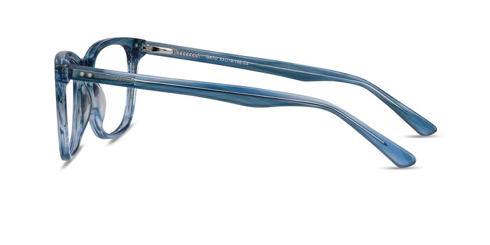 Gato Blue Striped Acetate Eyeglass Frames from EyeBuyDirect