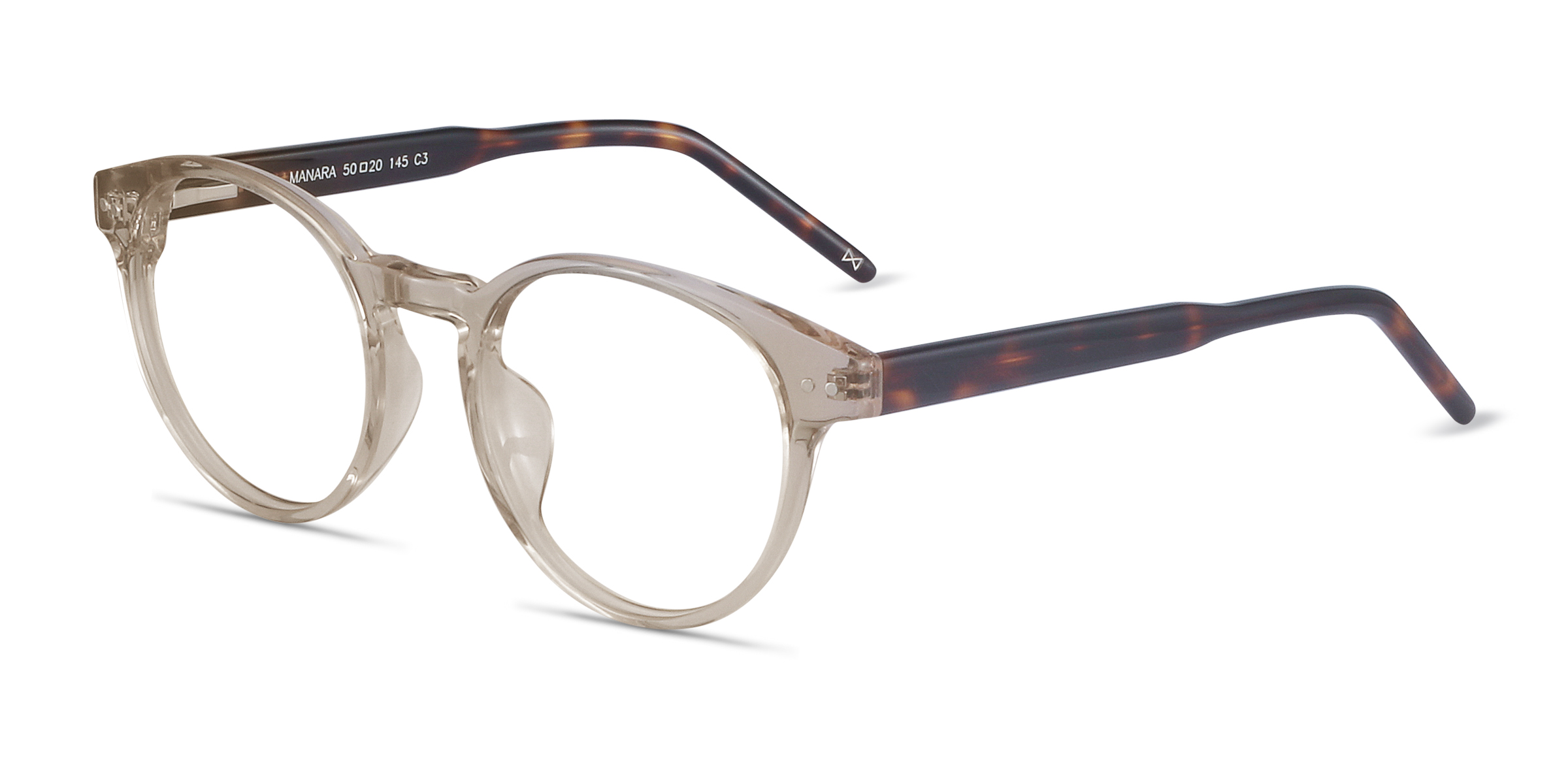 Manara Round Champagne Full Rim Eyeglasses | Eyebuydirect